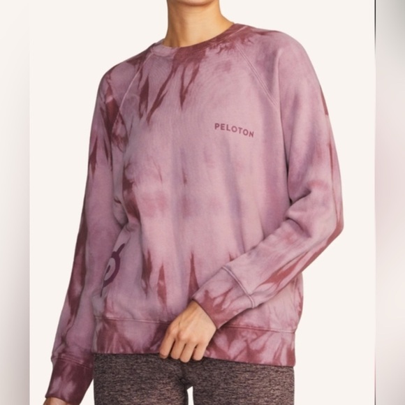 Peleton Spiritual Gangster Sweatshirt purple tie dye sz XS - Picture 1 of 10